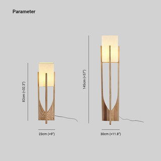 Muto Lampadaire Rectangulaire Naturel, Tissu, Bois, Salon/Bureau