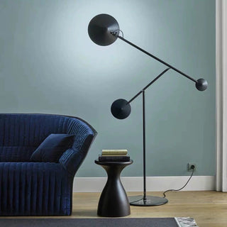 Arisha Design Simple Lampadaire Rond Moderne Métal Noir Salon/Chambre à Coucher
