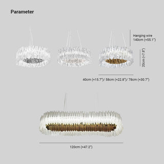Kristy Suspension Anneau Simple, Acrylique/Acier, Or/Blanc Chambre