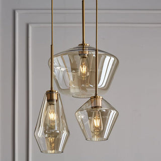 Valentina Suspension Moderne, Verre, Clair/Ambre, Chambre/Salle de Bain
