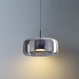 Davelix Suspension Cylindre Moderne Verre. Claire/Grise Fumée/Ambre-Luire