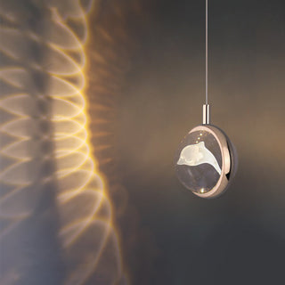 Arisha Luminaires Suspensions Ronde Moderne LED Métal/Cristal Doré Salon