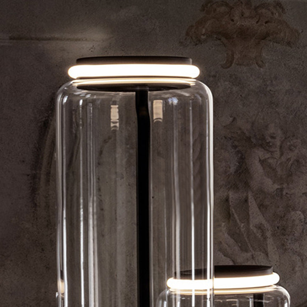 Valentina Luminaires Suspensions LED Cylindre Minimalisme Métal/Verre Transparent Salon/Chambre à Coucher