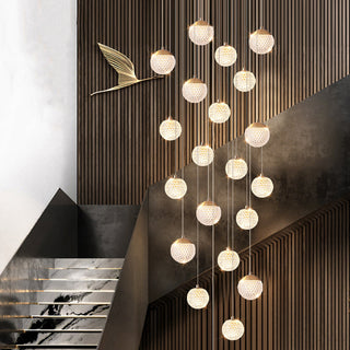 Arisha Luminaires Suspensions Multi/Bulle Moderne Métal/Acrylique Doré Chambre à Coucher