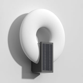 Arisha Applique Murale d'anneau Solaire, Métal/Acrylique, Blanc, Extérieur