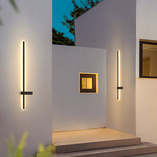 Ray Applique Murale Extérieure Linéaire Minimaliste, Métal, Noir, Terrasse