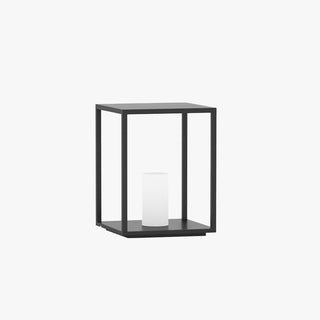 Ray Borne Extérieure Rectangulaire Minimalisme, Métal, Noir, Jardin