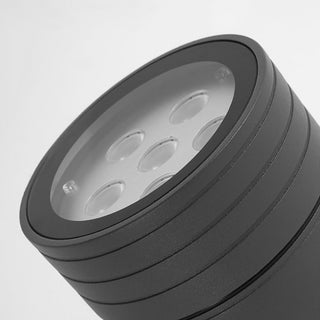 Ray Lampe Extérieure au Sol Cylindre Simple, Métal/Verre, Noir, Cour