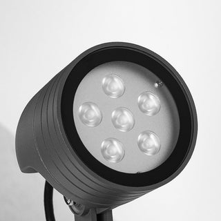 Ray Lampe Extérieure au Sol Cylindre Simple, Métal/Verre, Noir, Cour
