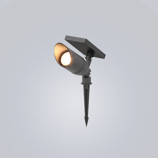 Ray Lampe Extérieure au Sol Cylindre Simple, Métal/Verre, Noir, Cour