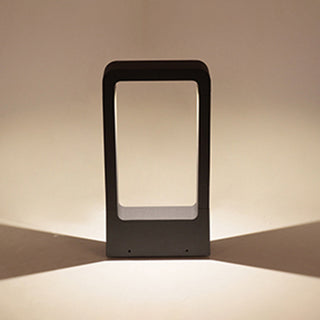 Ray Borne Extérieure Rectangulaire Minimalisme, Métal/Acrylique, Noir, Jardin