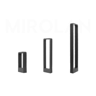 Ray Borne Extérieure Rectangulaire Minimalisme, Métal/Acrylique, Noir, Jardin