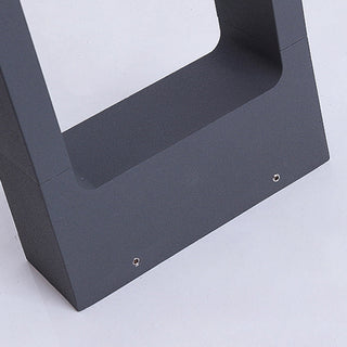 Ray Borne Extérieure Rectangulaire Minimalisme, Métal/Acrylique, Noir, Jardin