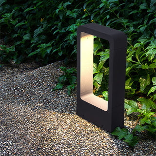 Ray Borne Extérieure Rectangulaire Minimalisme, Métal/Acrylique, Noir, Jardin