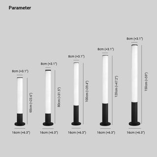 Ray Lampe Extérieure au Sol Minimaliste, Métal/Acrylique, Noir/Blanc, Jardin
