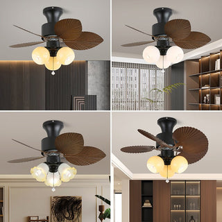 Plafonnier Ventilateur Liora Tropical en Verre