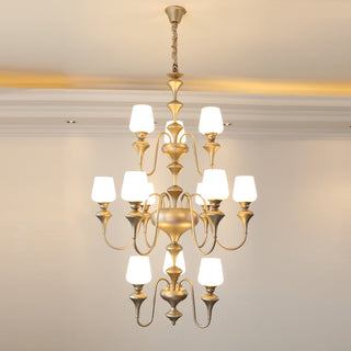 Abrahamson Lustre Traditionnel À Niveaux Abat-jour Laiton Verre-Luire
