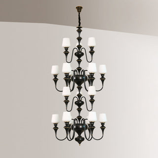 Abrahamson Lustre Traditionnel À Niveaux Abat-jour Laiton Verre-Luire