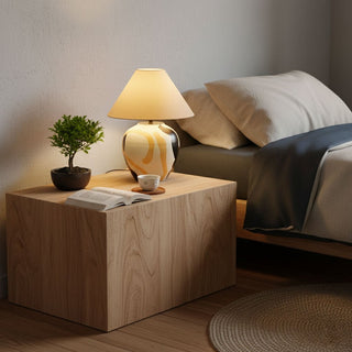 Abstract Pattern Ceramic Table Lamp-Neutral Decor