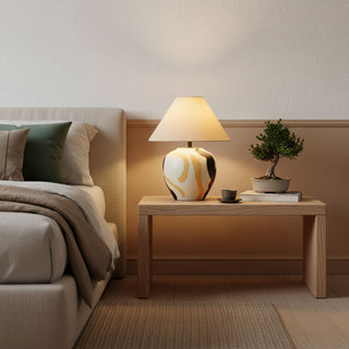 Abstract Pattern Ceramic Table Lamp-Neutral Decor