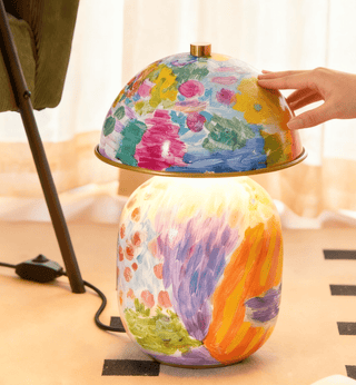 Abstract Mural Table Lamp-Neutral Decor