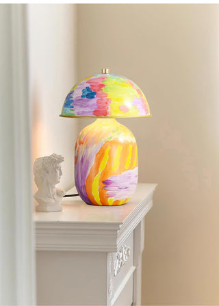 Abstract Mural Table Lamp-Neutral Decor