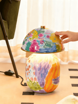 Abstract Mural Table Lamp-Neutral Decor