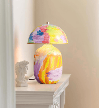Abstract Mural Table Lamp-Neutral Decor