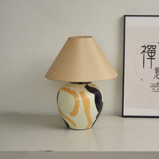 Abstract Pattern Ceramic Table Lamp-Neutral Decor
