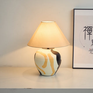 Abstract Pattern Ceramic Table Lamp-Neutral Decor