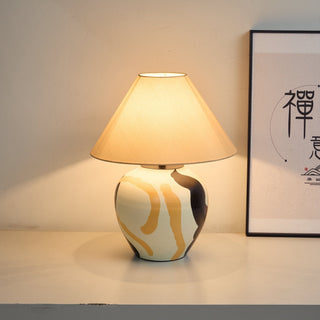 Abstract Pattern Ceramic Table Lamp-Neutral Decor