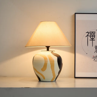 Abstract Pattern Ceramic Table Lamp-Neutral Decor
