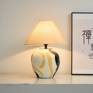 Abstract Pattern Ceramic Table Lamp-Neutral Decor