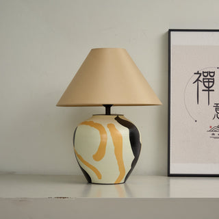 Abstract Pattern Ceramic Table Lamp-Neutral Decor