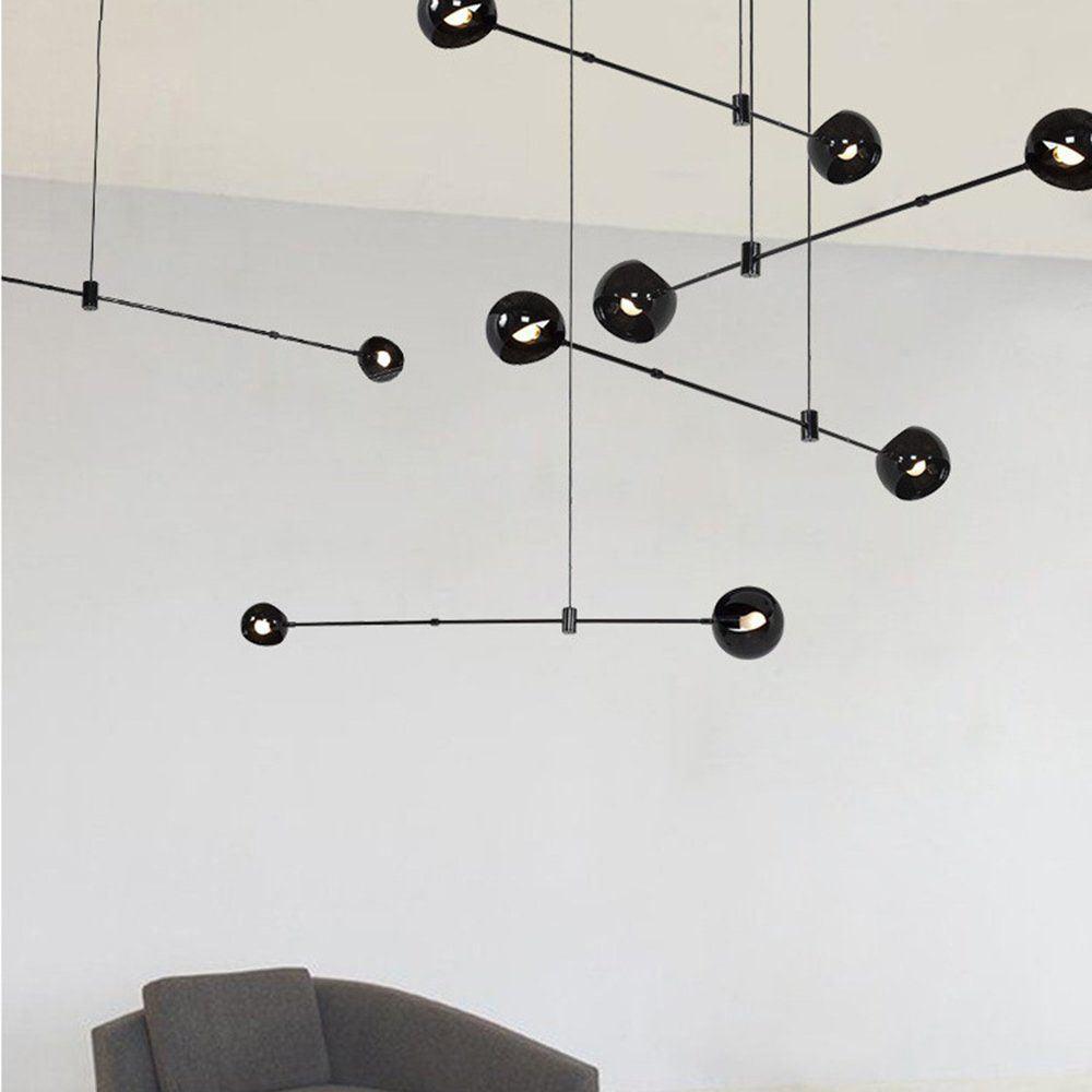 Gala Lustre Élégant en Verre Noir