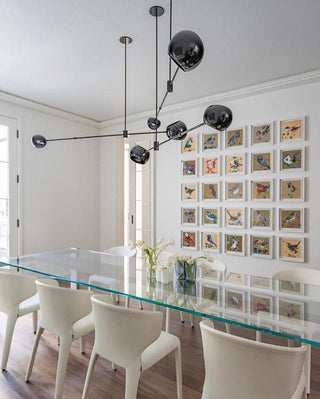 Lustra Lustre Élégant en Verre Noir