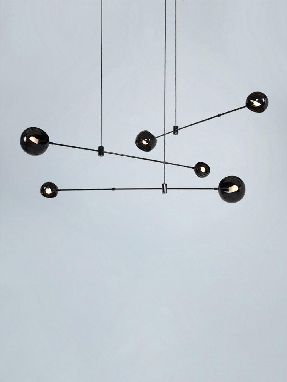 Gala Lustre Élégant en Verre Noir