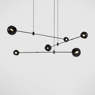 Lustra Lustre Élégant en Verre Noir