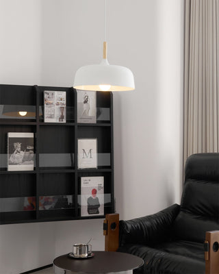 Lustra Suspension Lampe Abat-jour Blanc en Bois