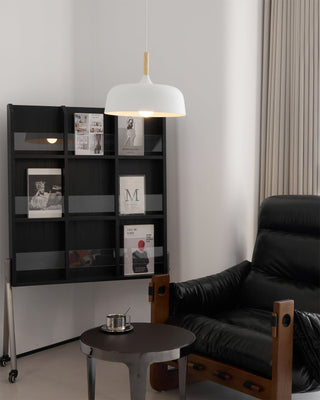 Lustra Suspension Lampe Abat-jour Blanc en Bois