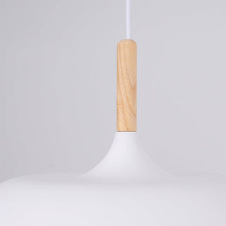 Lustra Suspension Lampe Abat-jour Blanc en Bois