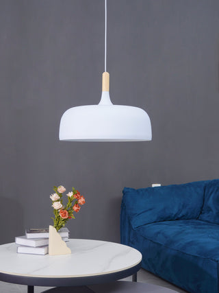 Lustra Suspension Lampe Abat-jour Blanc en Bois