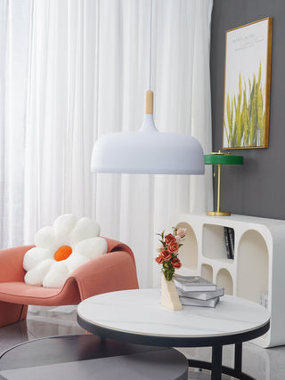 Lustra Suspension Lampe Abat-jour Blanc en Bois
