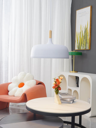Lustra Suspension Lampe Abat-jour Blanc en Bois