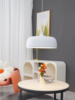 Lustra Suspension Lampe Abat-jour Blanc en Bois