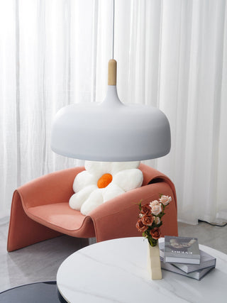 Lustra Suspension Lampe Abat-jour Blanc en Bois