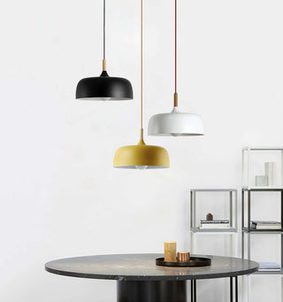 Lustra Suspension Lampe Abat-jour Blanc en Bois