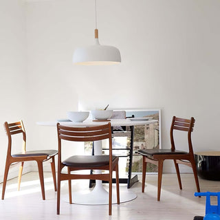 Lustra Suspension Lampe Abat-jour Blanc en Bois