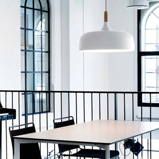 Lustra Suspension Lampe Abat-jour Blanc en Bois