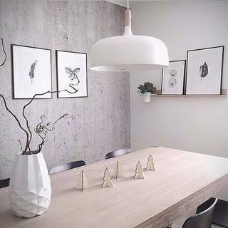 Lustra Suspension Lampe Abat-jour Blanc en Bois